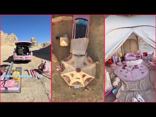 Immersive Bed Car Tram Camping| Lazy Woman Built A Villa In The Ghost City In The No-Man's Land