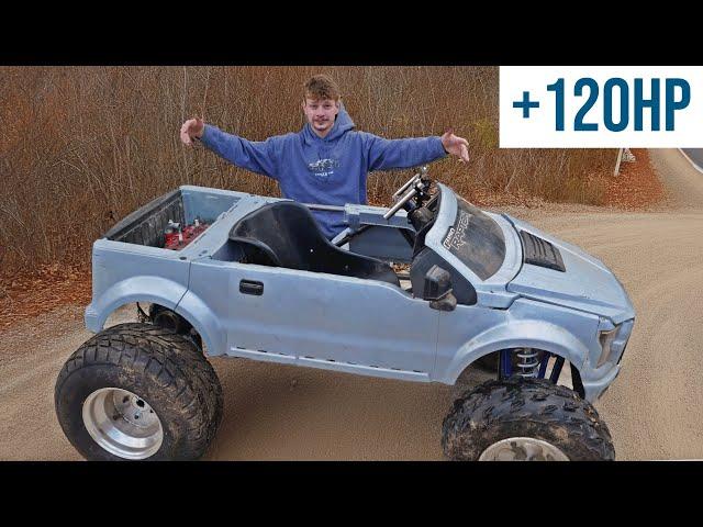 I put a 700cc snowmobile engine in mini f150 for my sister!