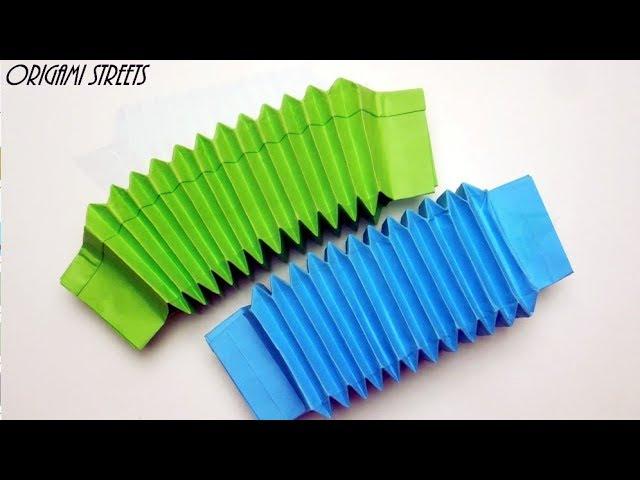 How to make an accordion out of paper. Origami toy accordion.