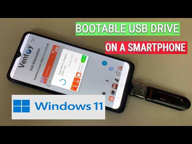 How to Create a Bootable USB Drive for Windows 11 on Android phone | Bootable Windows 11 Flash Drive