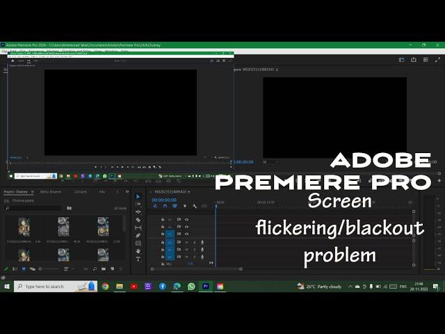 Adobe Premiere Pro Screen Flickering/ Black Screen Problem | Instant Solution within 1 min |