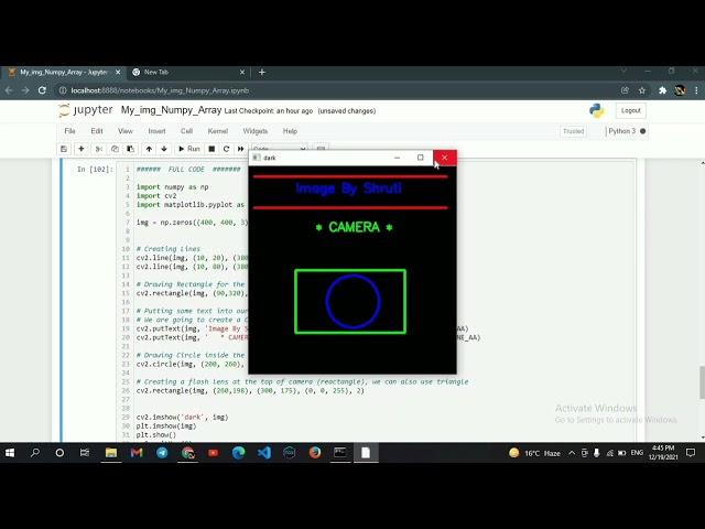 Creating an Image using Numpy Array and OpenCV