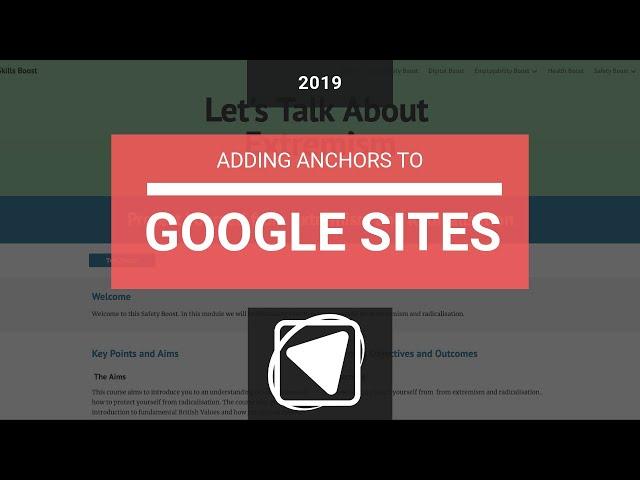 New Google Sites Adding Links to Parts of Site