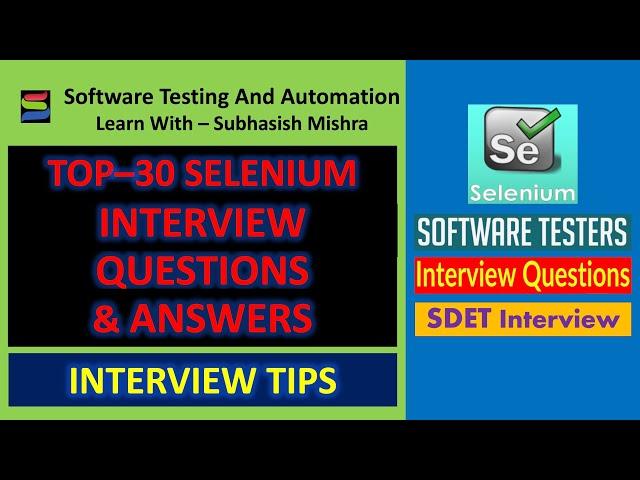 Top 30 Selenium Interview Questions and Answers for SDET