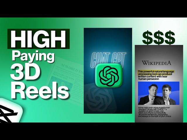 Make High PAYING 3D REELS In CAPCUT | EASY TUTORIAL