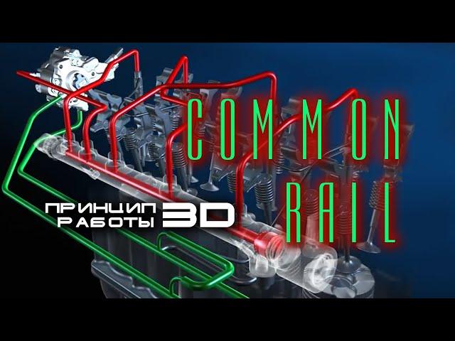 The principle of operation of the Common Rail fuel supply system in 3D.