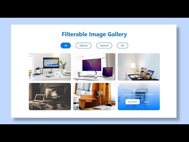 Filterable Image Gallery in HTML CSS & JavaScript | Responsive Portfolio Filter Gallery