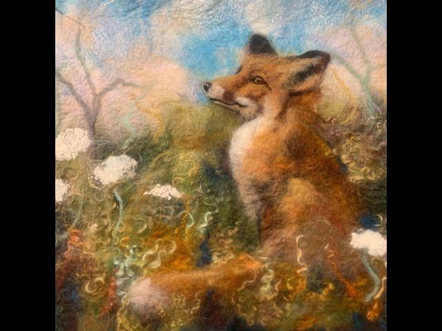 2D Wet Felted Fox - Part One:  Intro and Laying out the Background