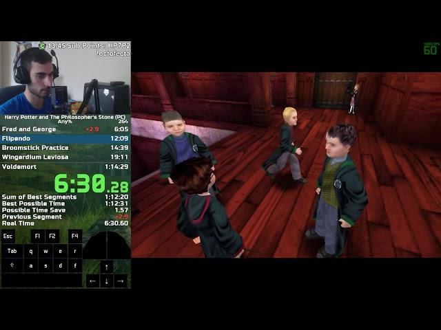 Harry Potter 1 PC Any% Speedrun in 1:14:15