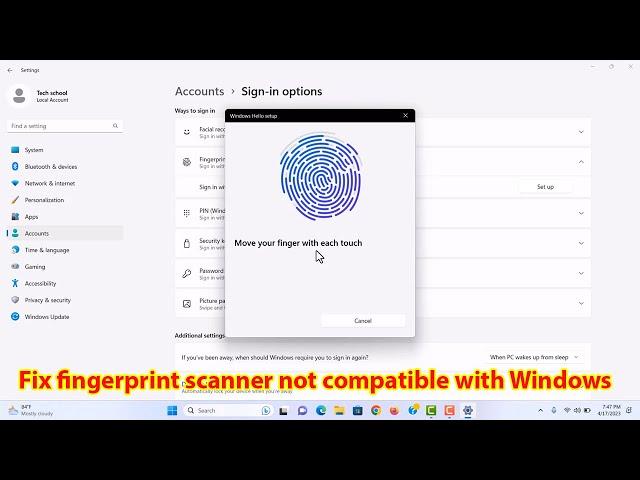 We couldn't find a fingerprint scanner compatible with windows hello fingerprint