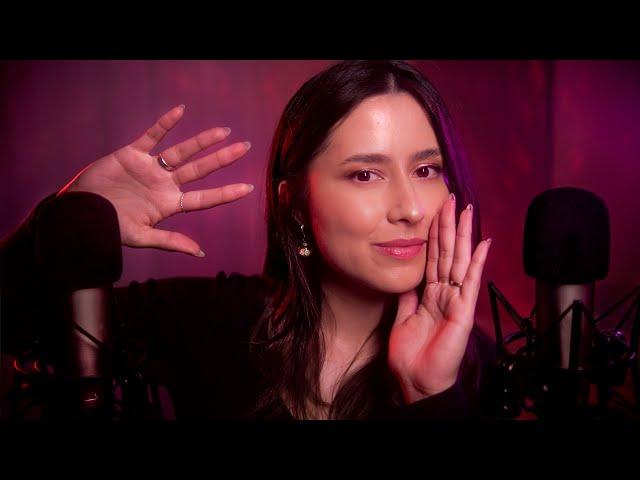 ASMR Hand movements & mouth sounds for sleep  sh sh, tktk, unintelligible talking, +