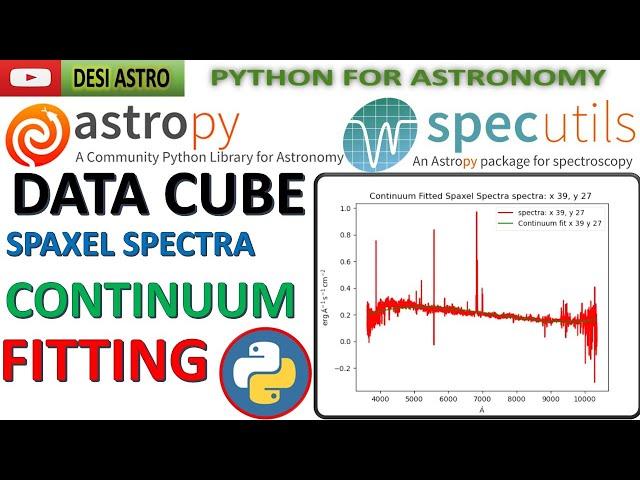 Mastering Astropy: Astronomical  Data Cube Spaxels Spectra Continuum Fitting With Python |DESI ASTRO