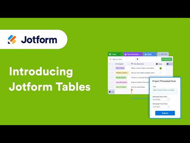 Introducing Jotform Tables: A short guide on how to get started