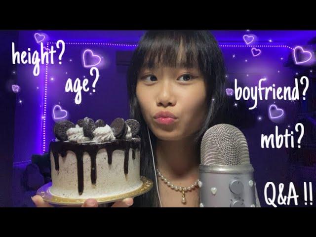 ASMR Q&A + eating cake !! ˙ . ꒷  . 𖦹˙— (20k special)