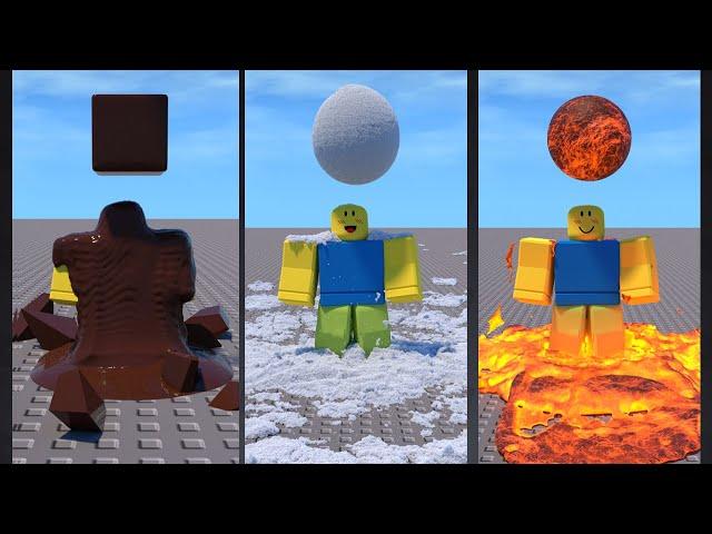 raining CHOCOLATE, SNOW, LAVA, MILK and more in roblox