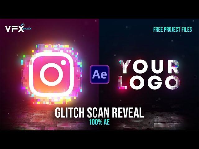 Glitch Scan Logo Animation | After Effects Tutorial | No Plugins | 3D Reflection