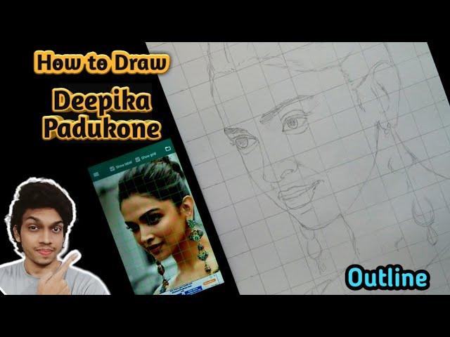 How to draw Deepika Padukone Step by Step // sketch outline tutorial for beginners 