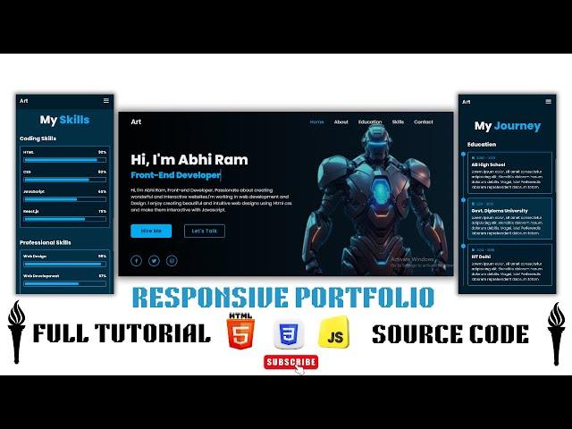 How to Create a Responsive Modern Portfolio Website Using Html CSS JavaScript Beginners to Advanced