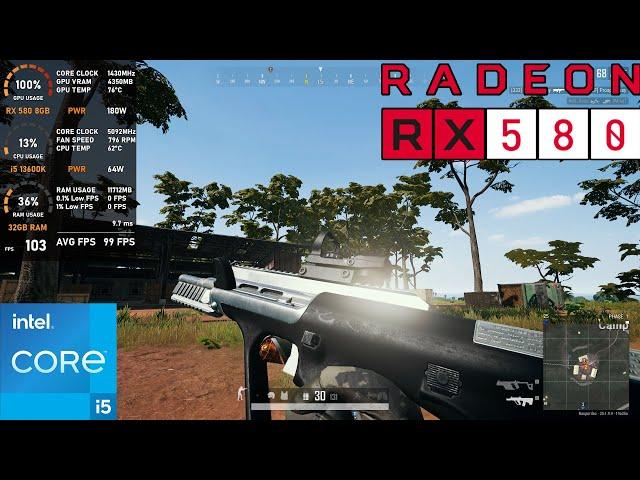 RX 580 8GB | PUBG - 1080p (tested in 2023)