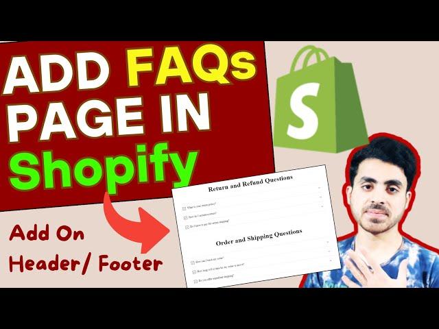 How To Make FAQs Page In Shopify And (Add It On Header/Footer Menu)