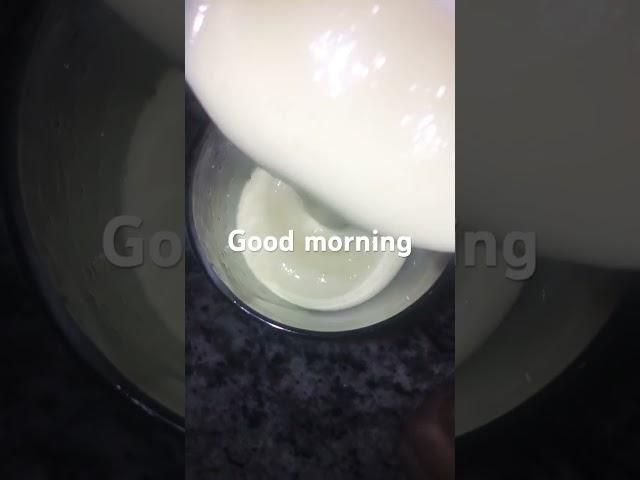 A yummy mango smoothie on the morning