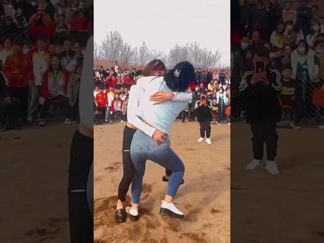 Two beauties wrestling funny fighting each other girl vs girl fight kushti wrestling