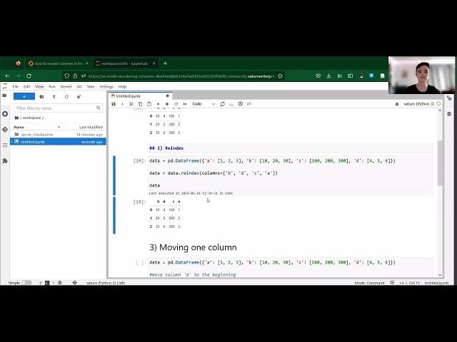 How to Reorder Columns in Pandas