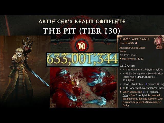 Pit 130 - Season 5 - Spirit Wave Necromancer - Diablo IV