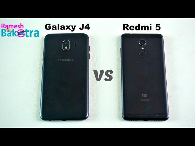 Samsung Galaxy J4 vs Redmi 5 Speed Test and Camera Compare