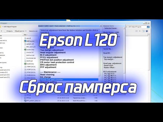 Epson L120 Adjustment Сброс памперса