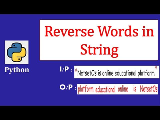 Reverse Words in String #Python