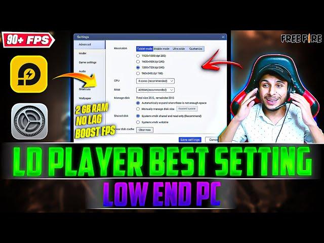 LD Player Best Settings for Free Fire on Low End PC | Boost FPS & Fix Lag on 2GB RAM!