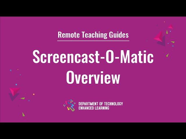 Screencast-O-Matic Overview