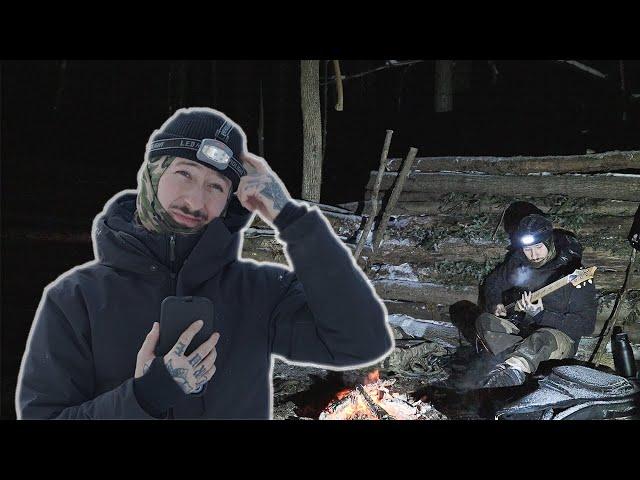 Building A Primitive Music Studio! Winter Bushcraft