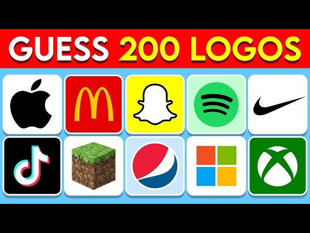 Guess the Logo in 3 Seconds | 200 Famous Logos | Logo Quiz 2024