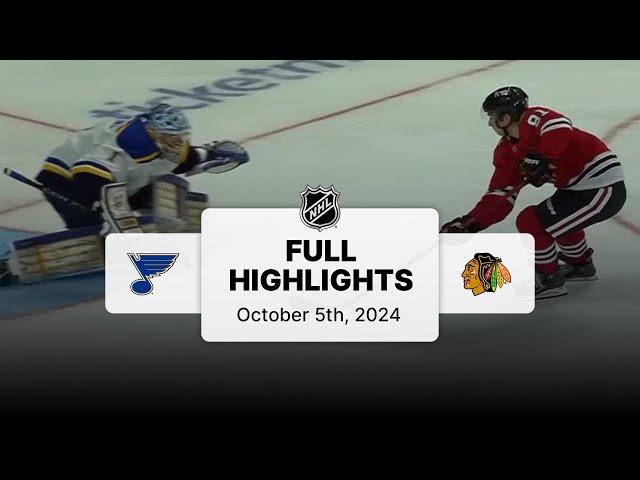 Blues at Blackhawks | October 5, 2024 | NHL Full Game Highlights