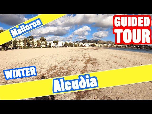 Alcudia Mallorca WINTER - 4K guided walking tour