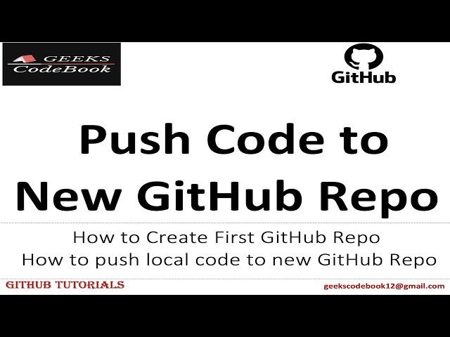 GitHub #2 | How to push local code to new GutHub repository