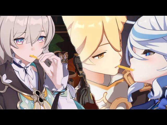 Firefly wants to eat French fries with Caelus【Caelus×Firefly】×【Aether×Furina】