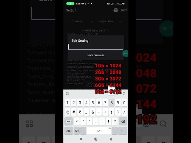 Your Device Ram Change SetEdit 