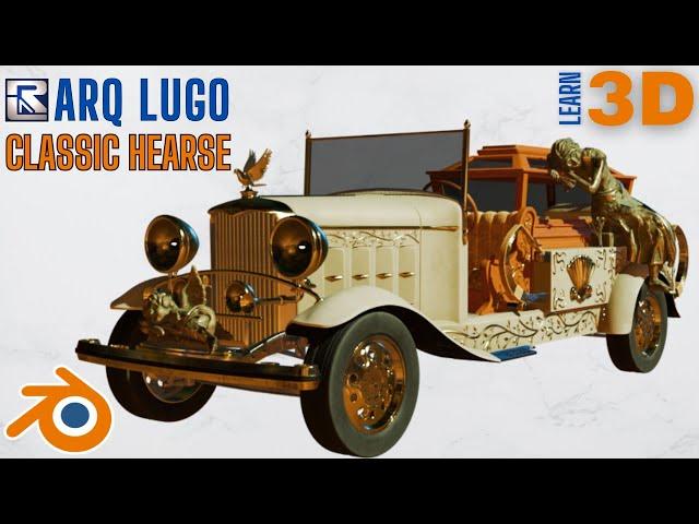 Classic Hearse from the 1930s - Learn 3D while you watch Arq Lugo Youtube Blender