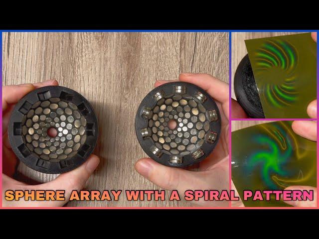 Spherical magnet array with a spiral configuration 