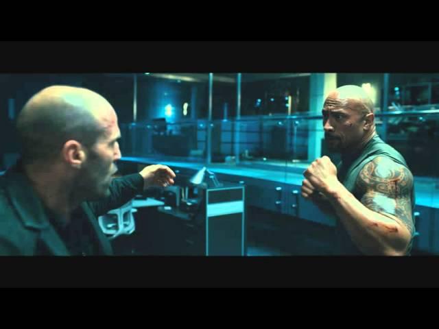 Форсаж 7 - Джейсон Стэтхэм vs Дуэйн Джонсон Fight (HD 1080p)