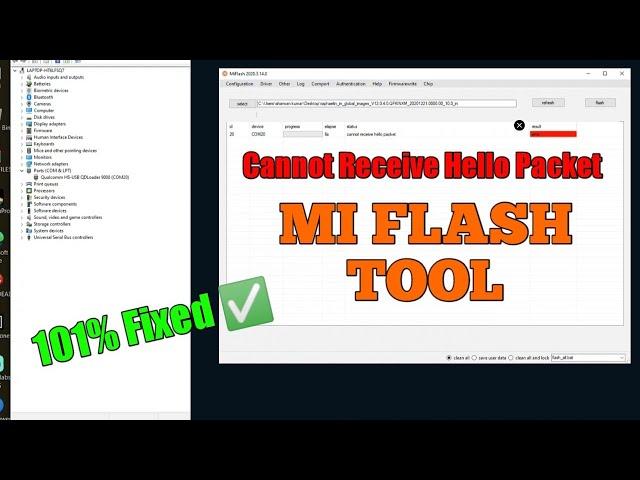 Redmi K20 Pro Unbrick | Mi Flash Tool Cannot Receive Hello Packet Error Fixed 