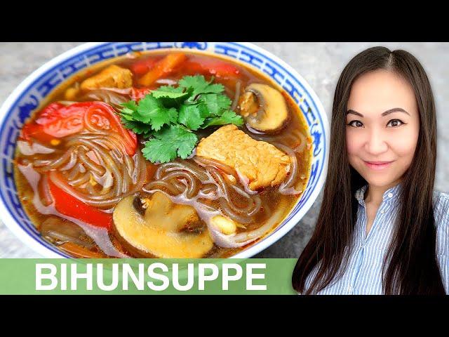 REZEPT: Bihunsuppe | asiatische Hühnersuppe mit Glasnudeln | indonesische Nudelsuppe | sauer scharf