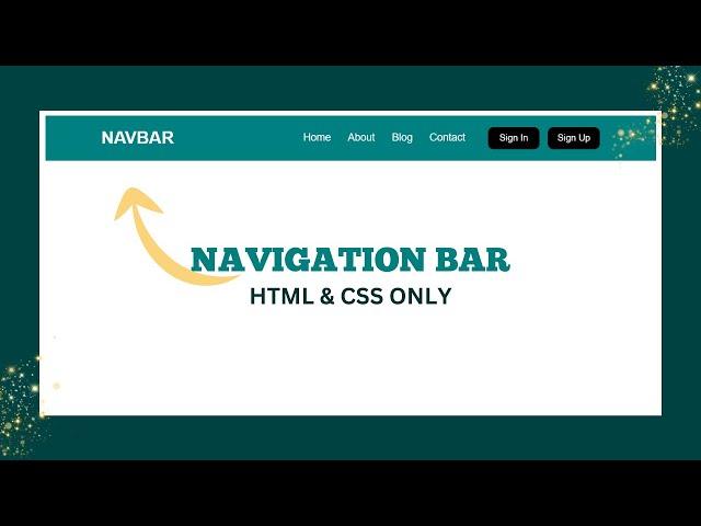 How to Create a Navigation Bar using HTML and CSS | Navbar CSS Tutorial | Header HTML CSS