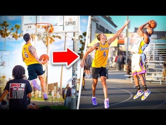 Hooping Like Lebron James In LA Challenge & KOBE PULLED UP!