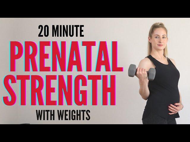 20 Minute Prenatal Strength Workout with Weights - pregnancy-safe, full body, all levels