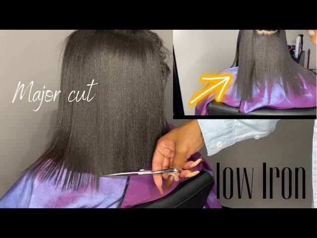 Low iron made her hair break , so we cut it ! Silk press /Healthy hair