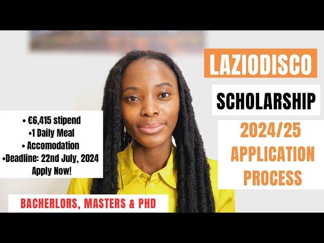 LAZIO DISCO SCHOLARSHIP 2024/25 APPLICATION PROCESS| FULLY FUNDED SCHOLARSHIP IN ITALY